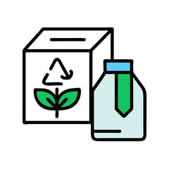 Eco-Friendly Packaging Concept with Milk Carton and Bottle in Flat Style Illustration
