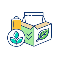 Eco-Friendly Packaging Solutions: A Colorful Illustration for Sustainable Product Delivery and Branding