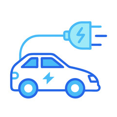 Electric Car Charging Icon with Plug, Symbolizing Eco-Friendly Transportation on Black Background