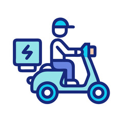Electric scooter delivery service icon for eco-friendly urban transport solutions