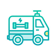 Delivery truck icon illustration for fitness and electricity themed delivery services and transportation