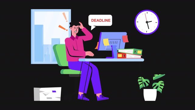 Work Deadline 2D Motion Graphics Animation Alpha Channel