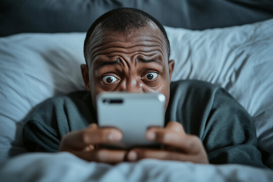 Generative AI Peaceful Morning Portrait of Young Man Resting on White Pillow and Duvet in Bed - Powered by Adobe