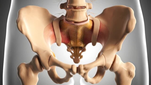 Detailed Anatomical Diagram of Human Hip Joint and Pelvis Structure