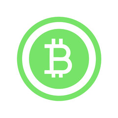Minimalist Bitcoin Symbol Illustration in Green on Black Background for Cryptocurrency Concepts