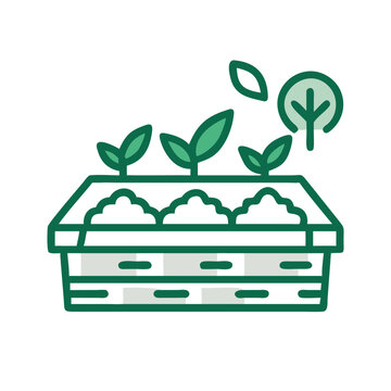 green sprouts growing in a tray clip art preview