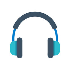 Minimalist style over-ear headphones illustration on black background for tech product promotion