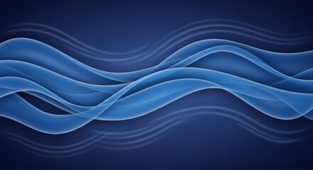 Abstract blue flowing waves against a dark blue background
