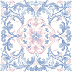 Tile or carpet pattern background with decorative, symmetrical elements. Ideal for wallpaper, textiles, or digital design projects.