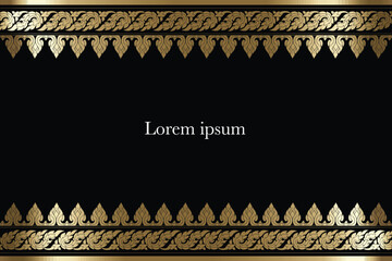 Thai Pattern golden and black background