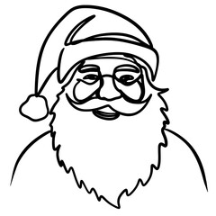 Santa Claus Waving Hand Christmas Coloring Page Vector Line Art