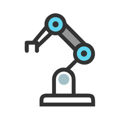 Robotic Arm Illustration for Industry 4.0 and Automation Concepts on Black Background