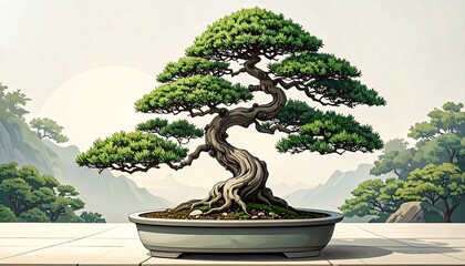 Bonsai Tree Scene