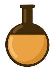 Round Flask with Orange Liquid, Ideal for Science or Potions
