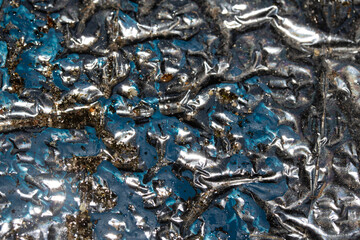 Abstract interesting chrome and paint bubble background