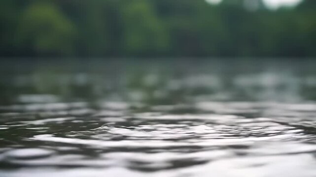 Tranquil water ripples spreading in concentric circles on a calm lake surface, symbolizing impact and consequence