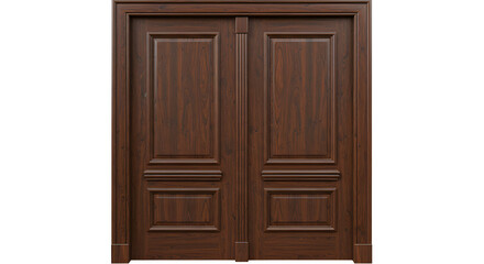 Fototapeta premium Traditional Wooden Door Isolated on White Background