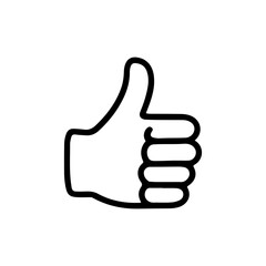 Simple black and white thumbs up icon