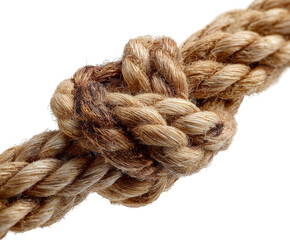 Knot tying techniques tutorial guide view isolated on transparent background