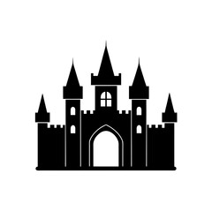 Obraz premium Silhouette of a castle design on transparent background