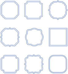 Vector set of geometrical shapes outline