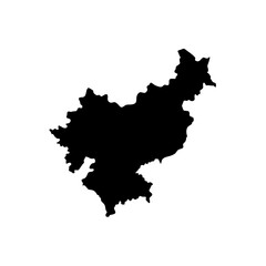 Black silhouette of slovenia on transparent background