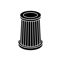 Silhouette of a filter object on transparent background