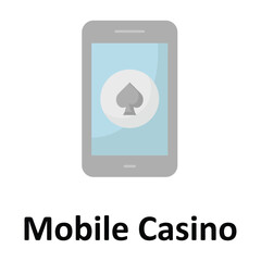 Mobile Casino Vector icon which can easily modify or edit