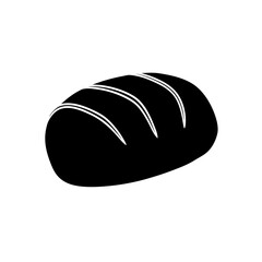 Simple loaf of bread graphic on transparent background silhouette