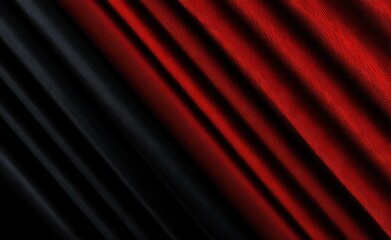 Fototapeta premium Diagonal texture art. Rich, abstract image of cascading folds in deep reds and blacks creating light and shadow across its textured surface