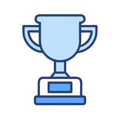 Simple trophy illustration on black background, a symbol of achievement and success