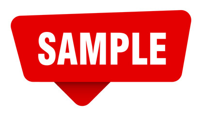sample red sticker isolated on transpatent background. sample sign
