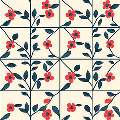 Seamless tile patterns combining cultural, modern, and botanical inspirations for commercial vector.