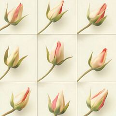 Seamless tile patterns combining cultural, modern, and botanical inspirations for commercial vector.