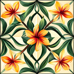 Seamless tile patterns combining cultural, modern, and botanical inspirations for commercial vector.