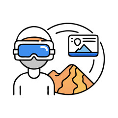 Minimalist Mountain and Skier Illustration against Black Background - Concept of Winter Sports