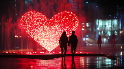Adorable Valentine-themed background with characters or couples, ideal for use as a sweet and romantic backdrop or wallpaper.