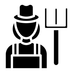 Naklejka premium Female Farmer Icon Style