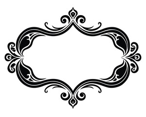 Vector art of elegant black ornamental frame for decoration