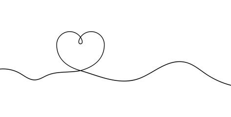 Heart. Continuous line art drawing