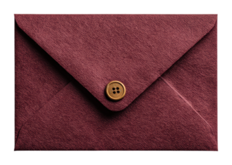 Sealed envelope with button closure product minimalist isolated on transparent background