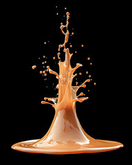 water in dynamic motion, isolated on black background for commercial use.