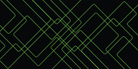 Abstract geometric pattern of intersecting lime green lines on a black background, creating a dynamic and modern design.