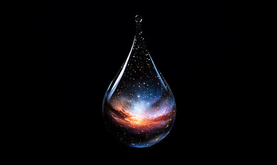 water in dynamic motion, isolated on black background for commercial use.