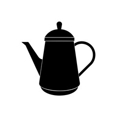 Silhouette of a teapot design on transparent background