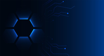 Modern abstract technology background with blue gradient. futuristic blue tech background. sci-fi background. vector