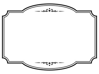 アンティークデザインのフレーム/星/黒/イラスト/素材