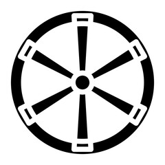 Obraz premium Wooden Wheel Icon Style