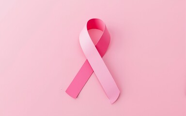 World cancer awareness day concept with 3D pink ribbon in pink backdrop. High quality