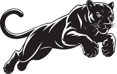 Black Panther Jumping Vector Silhouette © AB Basir